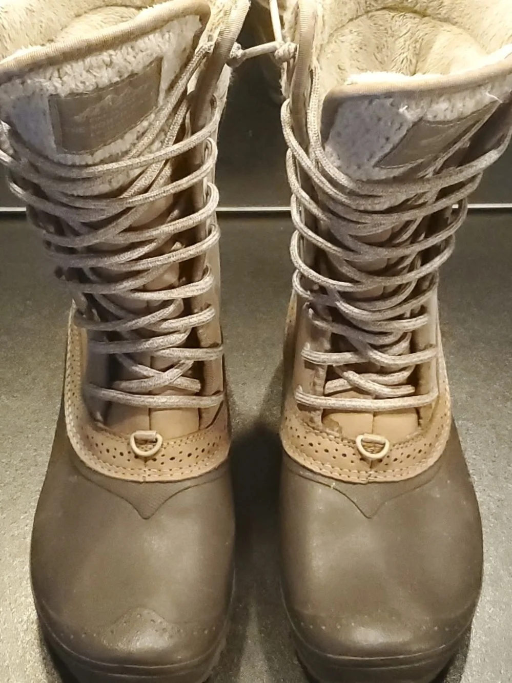 The North Face Women's Two-Tone Tan Brown Waterproof Lace-Up Winter Boots Size 8